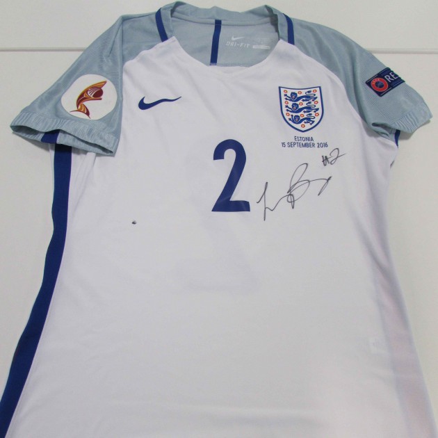 Lucy Bronze's Match Worn and Signed England 2016 Shirt 