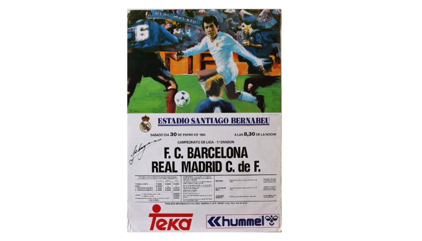 Real Madrid 1993 Historical Poster - Signed by Butragueño