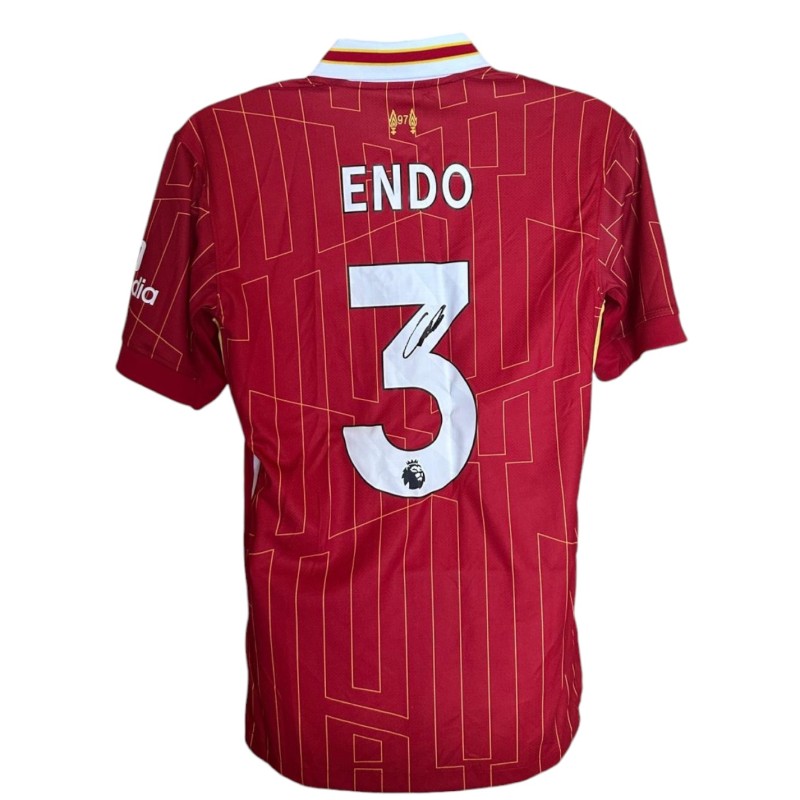 Replica della maglia del Liverpool 2024/25 firmata da Wataru Endo