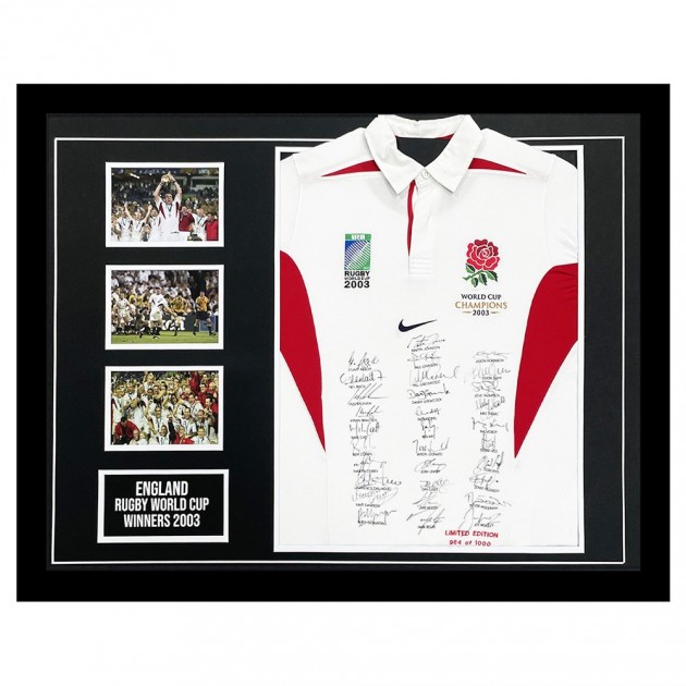 England 2003 Rugby World Cup Winners Signed and Framed Shirt