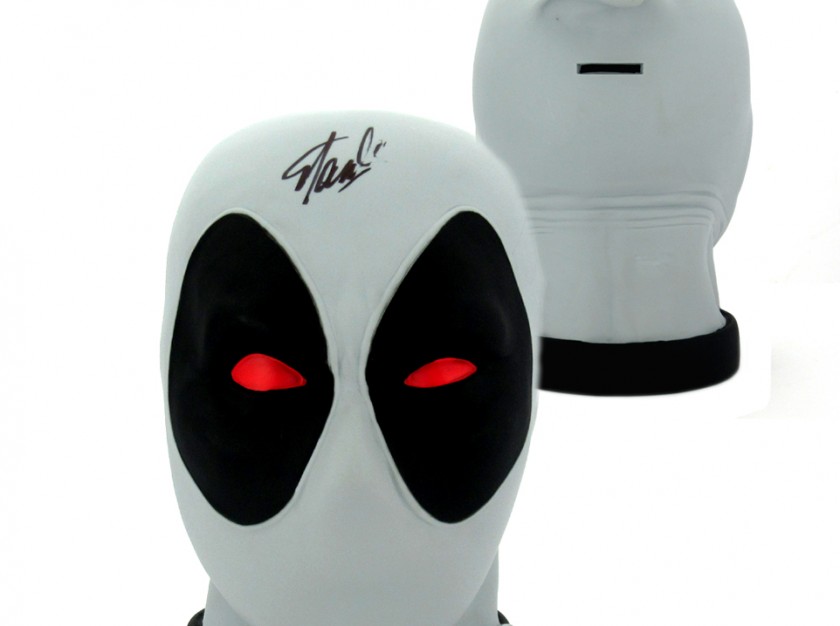 Deadpool X-Force Head Bank Signed by Stan Lee, the Godfather of Comics