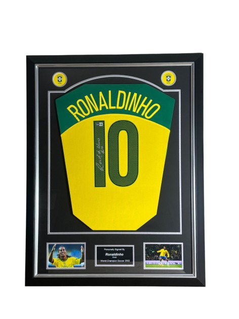 Ronaldinho's Brazil 2004 Signed and Framed Shirt