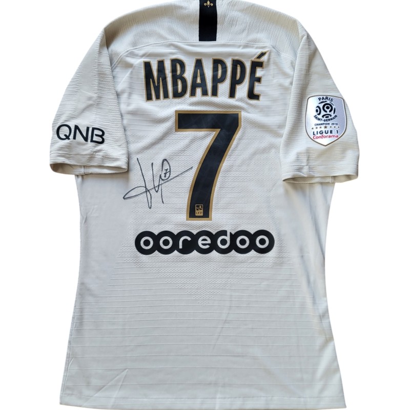 Mbappé's Nice vs PSG Signed Match-Issued Shirt, 2018