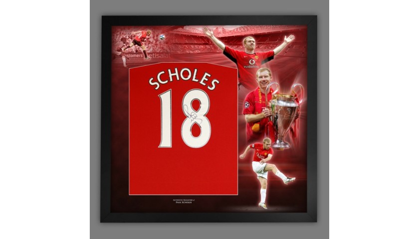 Paul Scholes Manchester United Signed and Framed Shirt  