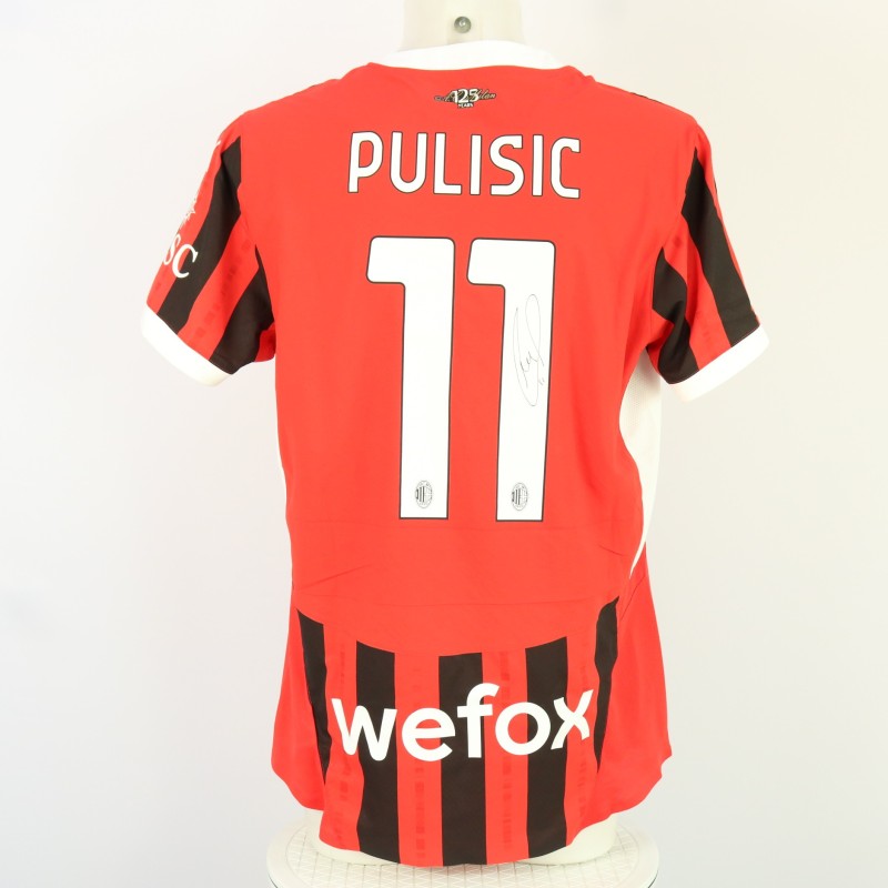 Pulisic Official AC Milan Signed Shirt, UCL 2023/24 