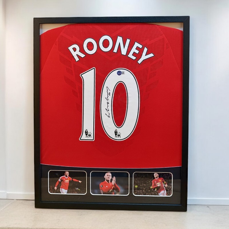 Maglia Manchester United firmata e incorniciata di Wayne Rooney