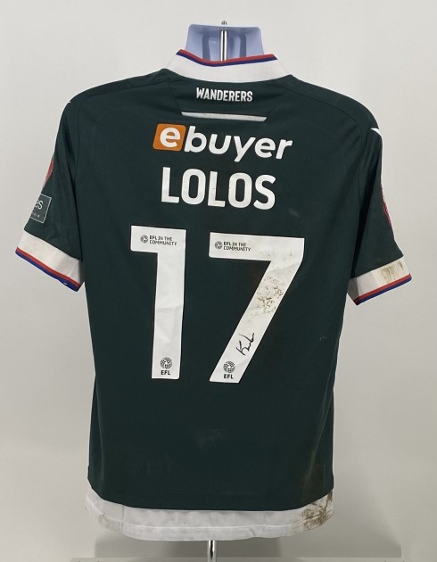 Maglia away indossata Klaidi Lolos Bolton Wanderers vs Walsall - Autografata