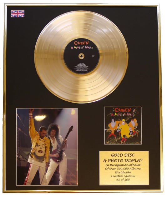 Queen Framed A Kind of Magic Gold Disk and Photo Display