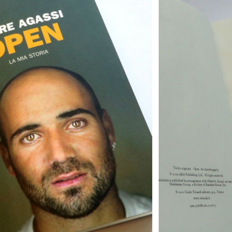 Signed book by tennis champion Andre Agassi