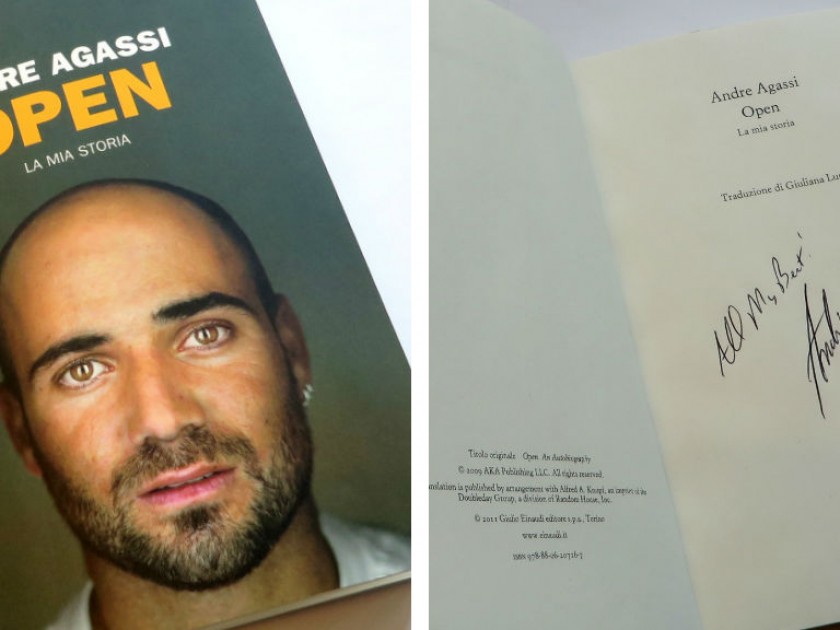 Signed book by tennis champion Andre Agassi