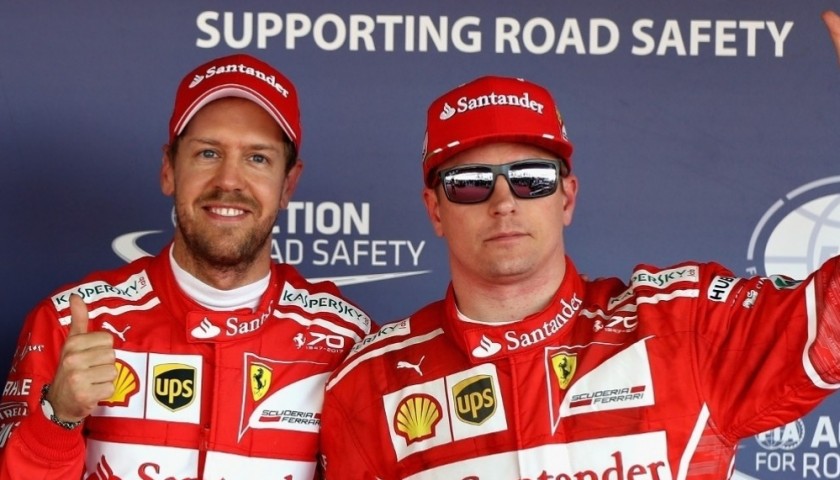 Official Ferrari Cap Signed by Sebastian Vettel and Kimi Raikkonen