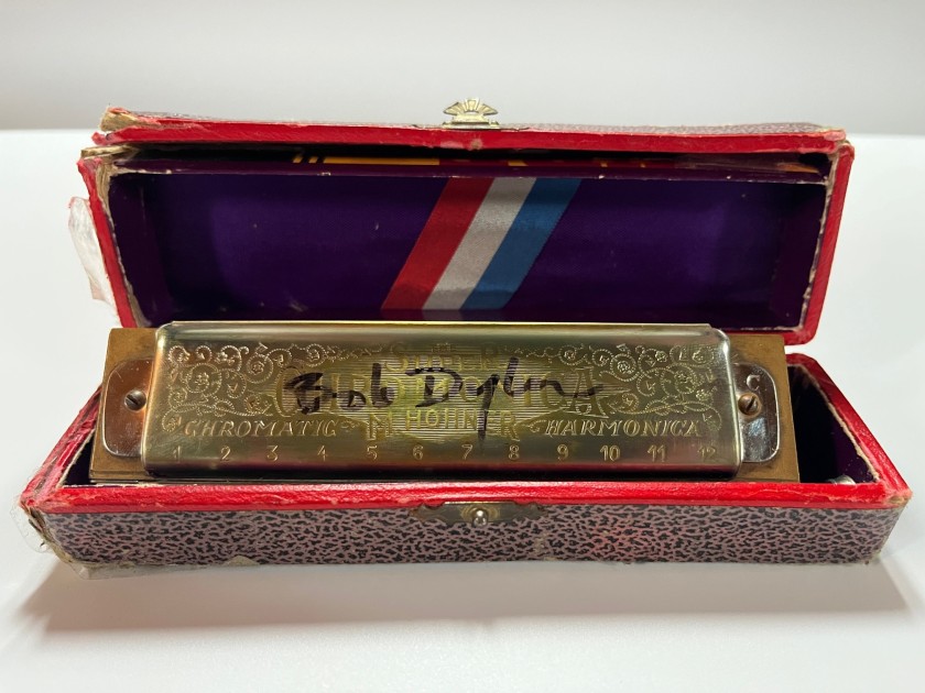 Bob Dylan Signed Harmonica