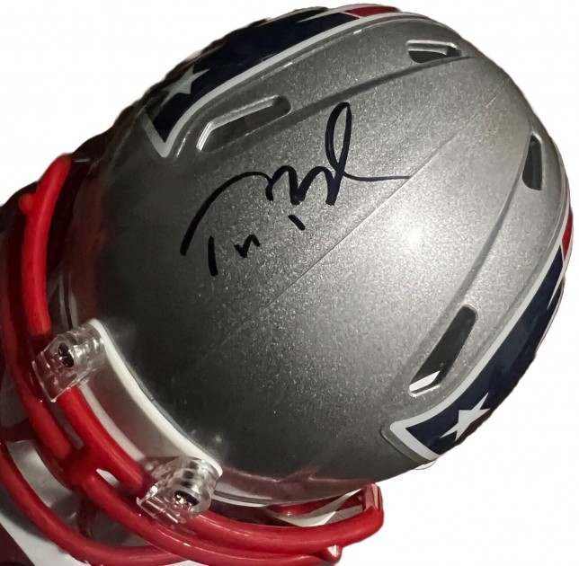 Tom Brady Signed The Patriots Mini Helmet - CharityStars