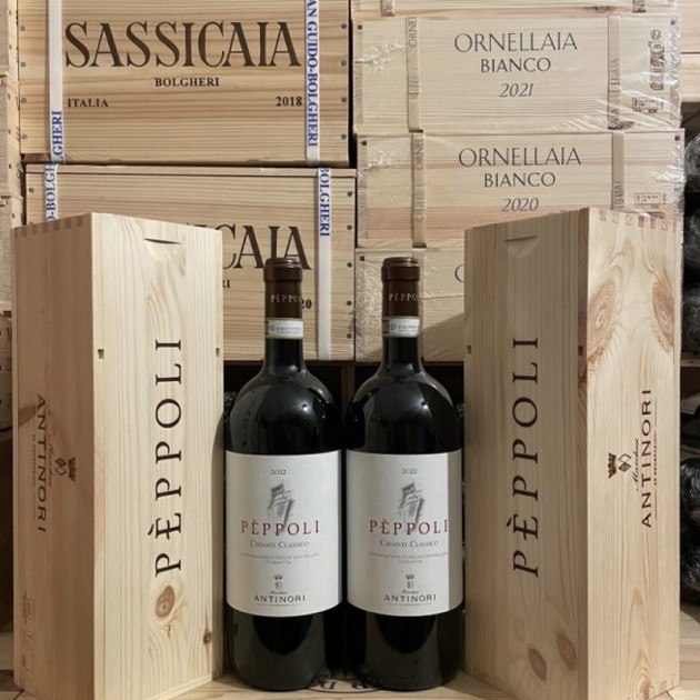 Peppoli Chianti Classico DOCG 2022 Magnum Marchesi Antinori in Wooden Case - 2 Magnums