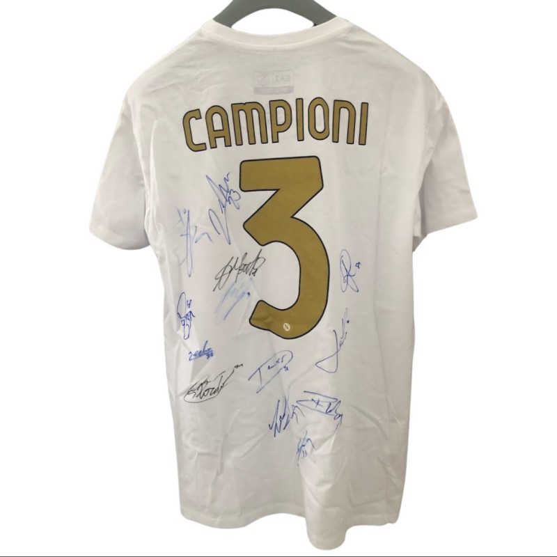 T-shirt ufficiale Campioni Napoli - Autografata dalla rosa