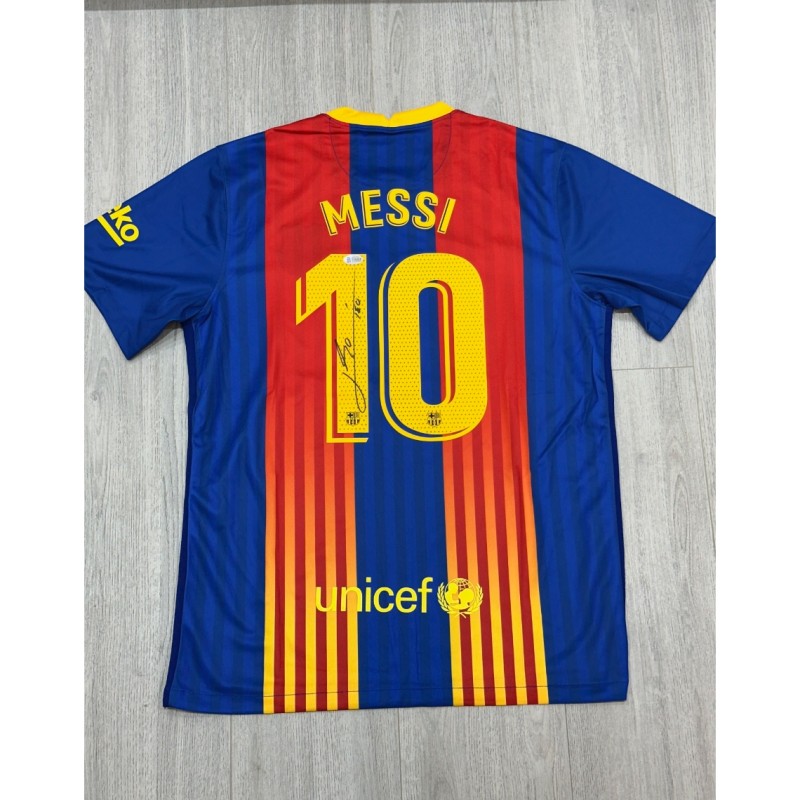 Maglia FC Barcelona 2020-21 "El Classico" firmata da Lionel Messi - Edizione limitata