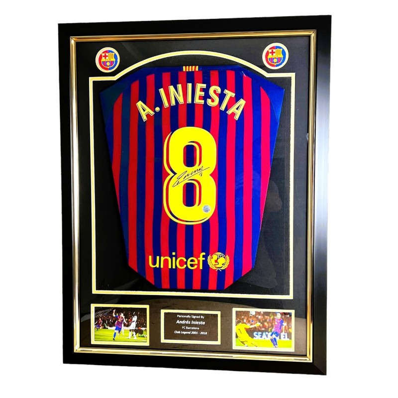 Iniesta's FC Barcelona 2018/2019 Signed and Framed Shirt