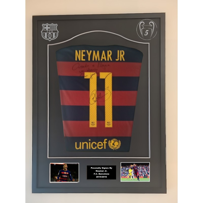 Camicia del Barcellona firmata e incorniciata di Neymar