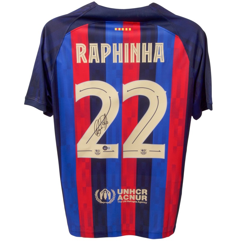 Raphinha's FC Barcelona Signed Replica Shirt