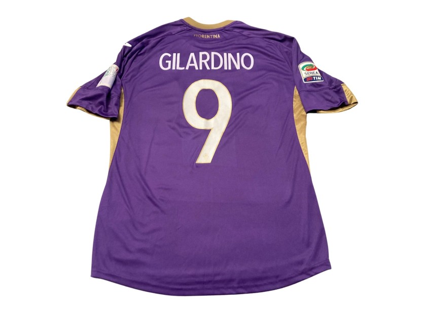 Gilardino's Match Shirt, Fiorentina vs Atalanta 2015 - "Firenze Capitale" Patch