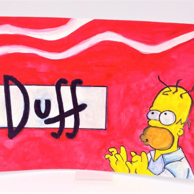 "Desiderio Duff" Original Homer Simpson Board by J.E.