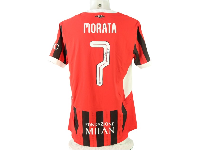 Morata Official Milan Signed Shirt, UCL 2024/25 