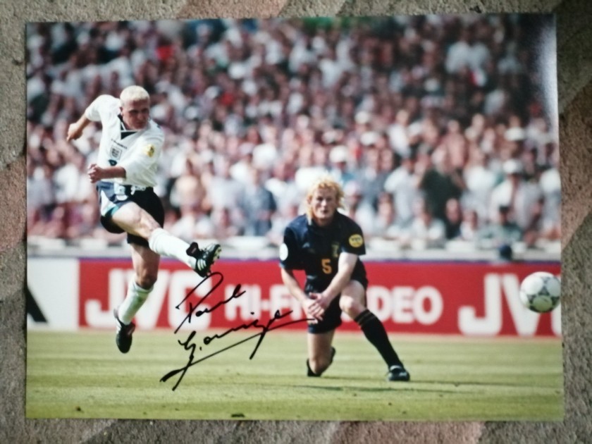 Paul Gascoigne's Signed England Euro 1996 Goal Picture