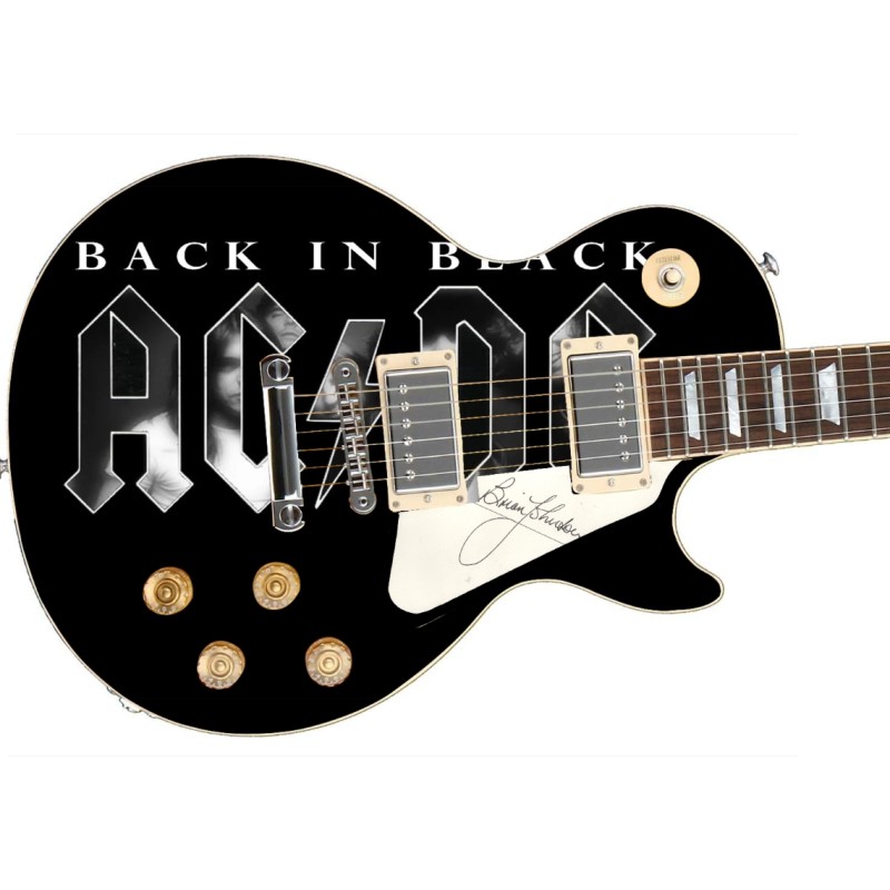 Brian Johnson of AC/DC Signed Pickguard Custom Signature Edition Guitar