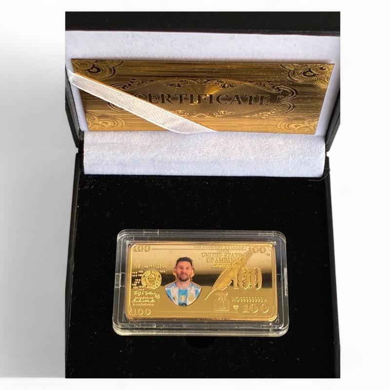 Lionel Messi Argentina Gold Plated Bar