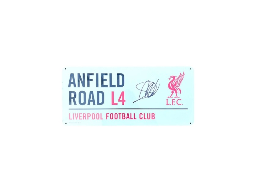 Arne Slot's Liverpool Signed Road Sign