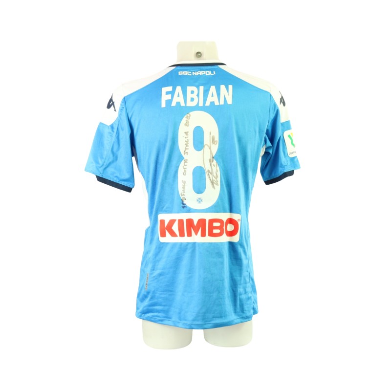 Maglia Fabian Ruiz preparata Napoli vs Inter Coppa Italia 2020 - Autografata 