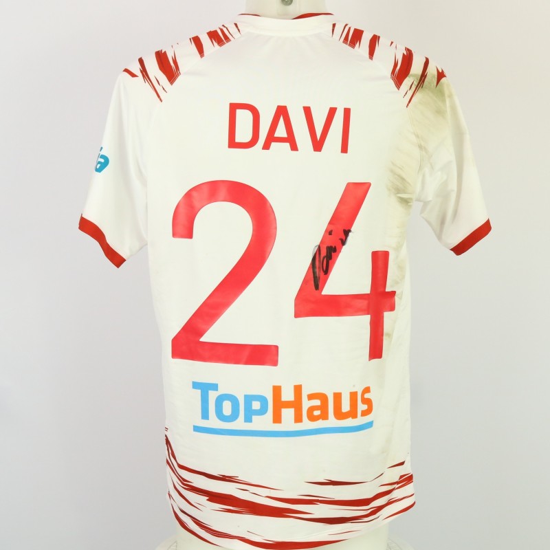 Davi's Unwashed Signed Shirt, Como vs Sudtirol 2024 