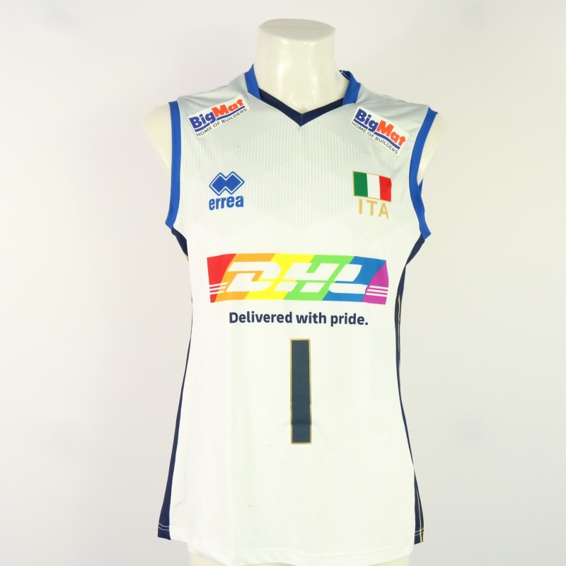 Maglia dell'Italia - atleta Lubian - della Nazionale femminile ai Campionati Europei 2023 - autografata dalla squadra