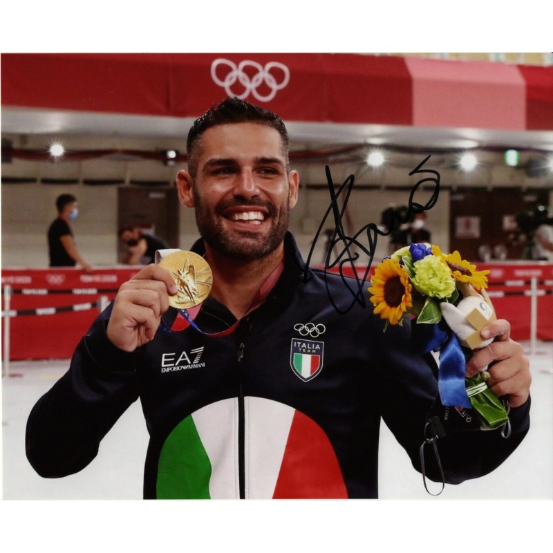 Olimpiadi Tokyo 2020 - Fotografia autografata da Luigi Busà