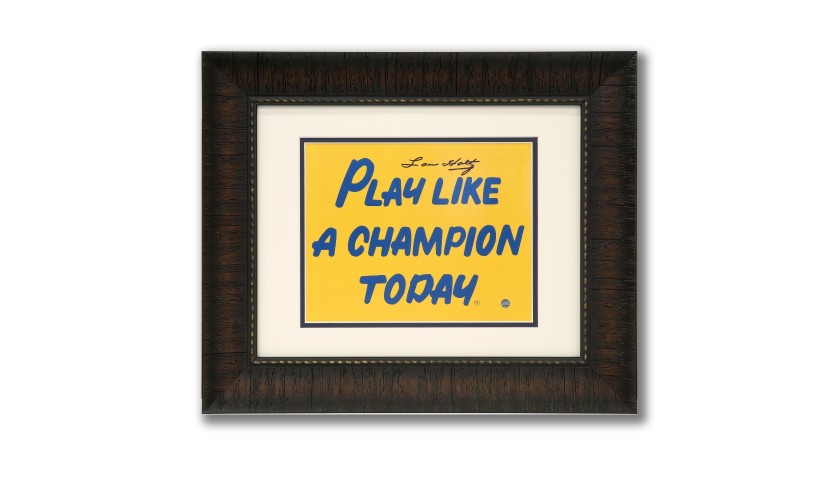Notre Dame Play Like A Champ Today Print Hand Signed by Lou Holtz