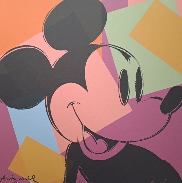 "Mickey Mouse" Lithograph Signed by Andy Warhol 