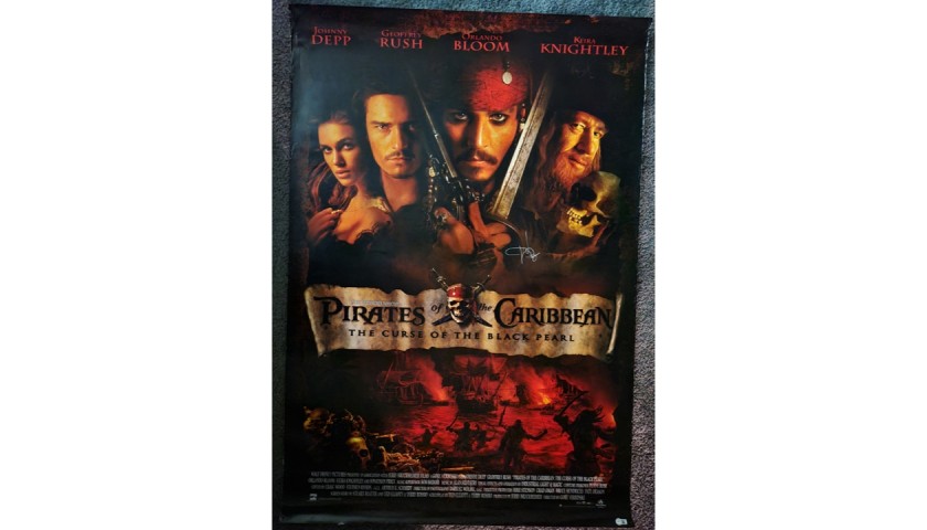 "Pirates of Caribbean" Poster Signed by Johnny Depp