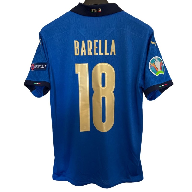 Barella's Match Shirt, Italy vs Spain - Semi-Final Euro 2020