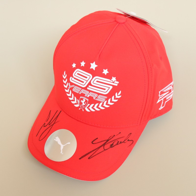 "95 Years" Scuderia Ferrari Official Cap, 2024 - Signed by Carlos Sainz and Charles Leclerc