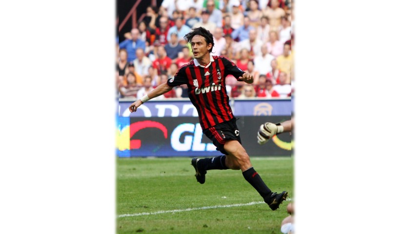Inzaghi's Milan Signed Match Shirt, Maldini Last Match 
