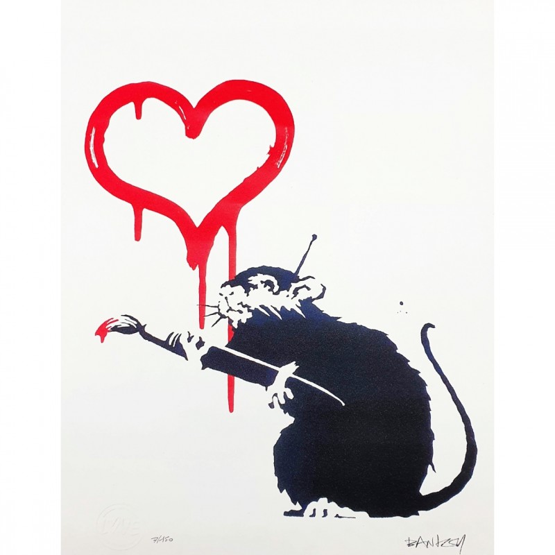 'Love Rat' Lithograph Signed by Banksy (after)