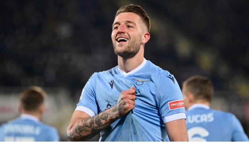 Milinkovic-Savic's Lazio Match-Issued Shirt, 2021/22