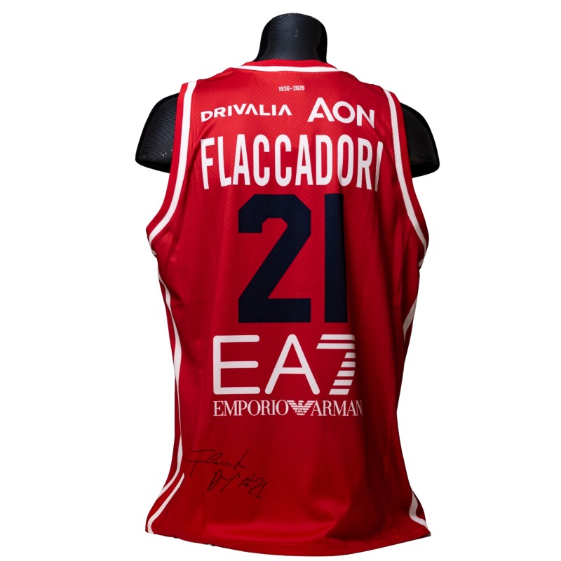 Canotta Diego Flaccadori Preparata Olimpia Milano vs Guerri Napoli, 2026 - Autografata