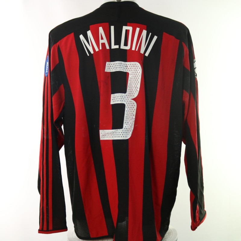 Maldini's Milan vs Ajax Match-Issued Shirt, UCL 2003