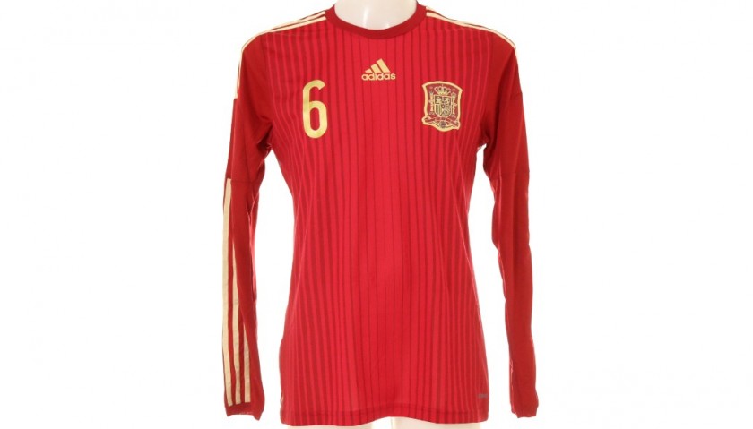 Iniesta's Spain Match Shirt, 2014/15 - Signed by the Squad