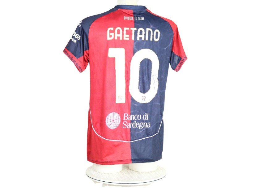 Maglia Preparata Gaetano Cagliari vs Genoa, 2025 - Autografata
