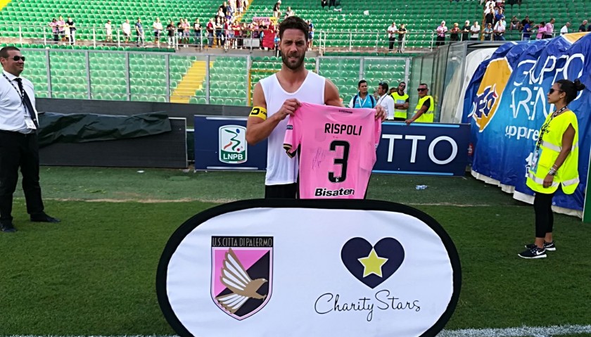 Rispoli's Match-Worn and Signed Shirt from Palermo-Empoli 2017/18