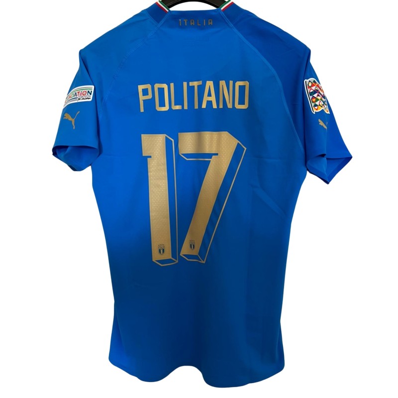 Politano's Italy vs Germany Match-Issued Shirt, Nations League 2022