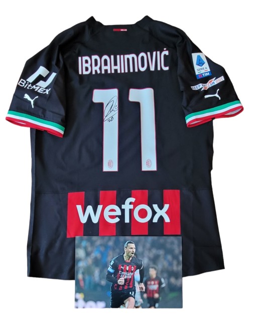 Ibrahimovic's Match Signed Shirt, Udinese vs AC Milan 2023 "Keep Racism Out"