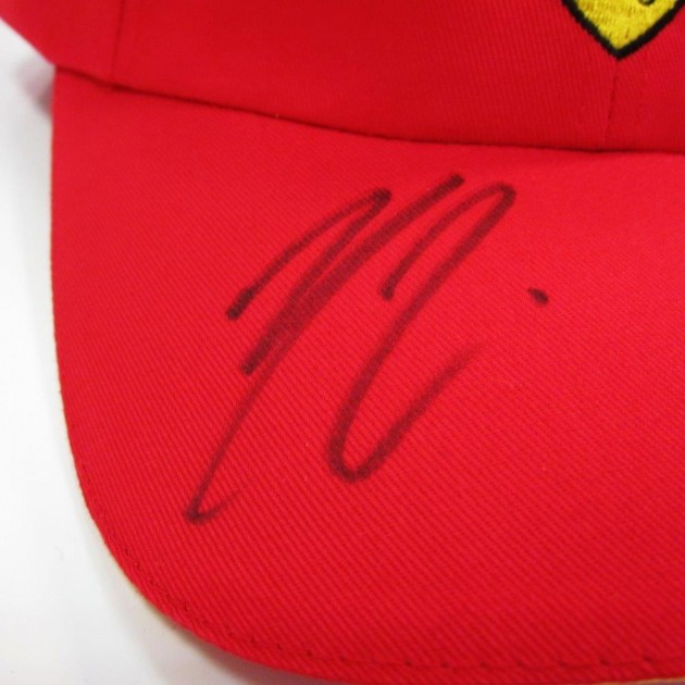 Ferrari hat signed by Alonso and Raikkonen